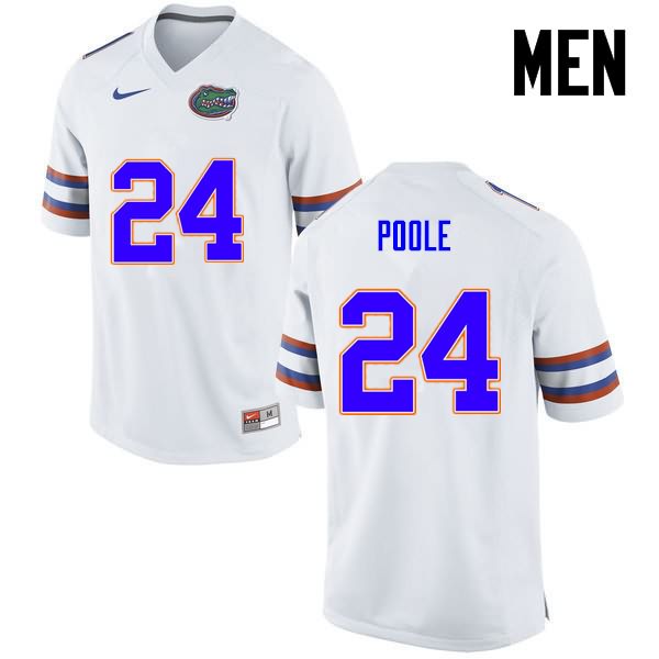 NCAA Florida Gators Brian Poole Men's #24 Nike White Stitched Authentic College Football Jersey OWI0464GZ